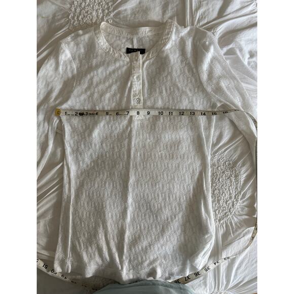 rag & bone Lace Henley Sz S 3/4 Sleeve Women's Delicate White Layering Top - Picture 12 of 14